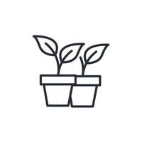 ícones de pote de planta símbolo de elementos vetoriais para infográfico web vetor
