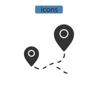 elementos de vetor de símbolo de ícones de rota para web infográfico