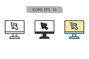 ícones do sistema de computador símbolo elementos vetoriais para web infográfico vetor