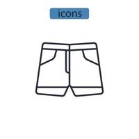 ícones de shorts símbolo elementos vetoriais para infográfico web vetor