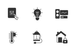 conjunto de ícones de casa inteligente. elementos de vetor de símbolo de pacote de casa inteligente para web infográfico