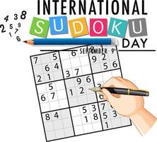 dia internacional do sudoku 9 de setembro vetor