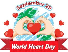 design de banner do dia mundial do coração vetor