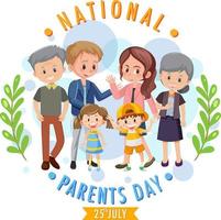 modelo de cartaz do dia nacional dos pais vetor