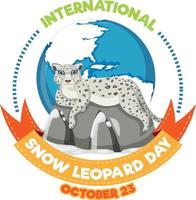 dia internacional do leopardo da neve vetor