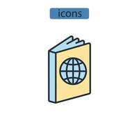 ícones de passaporte símbolo elementos vetoriais para web infográfico vetor