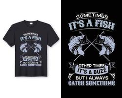 modelo de vetor de design de camiseta de pesca