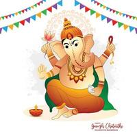 lord ganpati design para ganesh chaturthi festival da índia cartão de fundo vetor