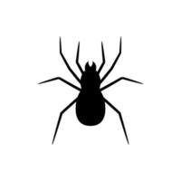 silhueta negra de aranha isolada no fundo branco. elemento decorativo de halloween. ilustração vetorial para qualquer projeto vetor