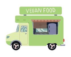 caminhão de comida saudável vegana vetor