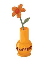flor na decoração do vaso vetor