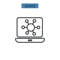 ícones de rede símbolo elementos vetoriais para infográfico web vetor