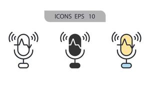 ícones de reconhecimento de fala simbolizam elementos vetoriais para infográfico web vetor