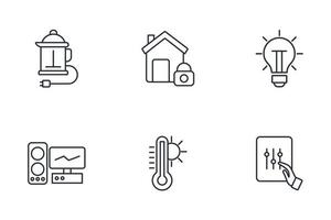 conjunto de ícones de casa inteligente. elementos de vetor de símbolo de pacote de casa inteligente para web infográfico