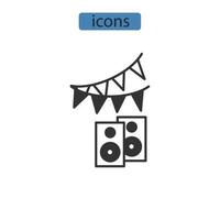 ícones de festa simbolizam elementos vetoriais para infográfico web vetor