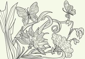 Desenho para colorir papillon para adultos vetor