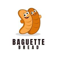 vetor de logotipo de ícone de design de pão baguete