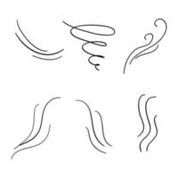 estilo de doodle de vetor de ilustração de vento desenhado à mão
