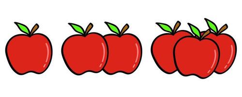 maçã desenhada de mão em estilo doodle vetor