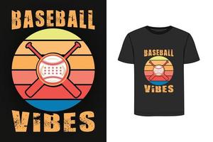 design de camiseta vintage de tipografia de beisebol vetor