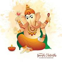 lord ganpati design para ganesh chaturthi festival da índia cartão de fundo vetor