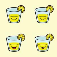 ilustração vetorial de emoji de limonada fofa vetor