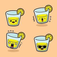 ilustração vetorial de emoji de limonada fofa vetor