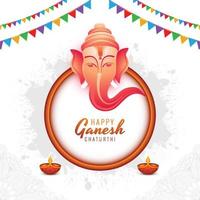 festival indiano de fundo de cartão de celebração ganesh chaturthi vetor