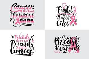 citações de câncer de mama dizendo citações de câncer de mama t shirt designs bundle vector melhor para design de impressão como moldura de caneca de camiseta e outros