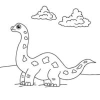 desenho vetorial para colorir dinossauros para criança vetor