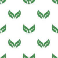 padrão sem emenda com ícone de folhas. sinal ecológico verde. proteger o planeta. ilustração vetorial para design, web, papel de embrulho, tecido, papel de parede vetor