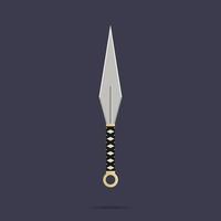 ícone de faca de arremesso de kunai. arma ninja. equipamento de samurai. estilo de desenho animado. ilustração vetorial limpa e moderna para design, web. vetor