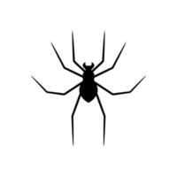 silhueta negra de aranha isolada no fundo branco. elemento decorativo de halloween. ilustração vetorial para qualquer projeto vetor