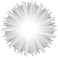 luz de velocidade de zoom radial abstrata no efeito preto para quadrinhos de desenho animado, raio de sol ou elemento de explosão estelar vetor