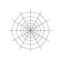 teia de aranha inteira redonda isolada no fundo branco. elemento de teia de aranha de halloween. estilo de linha de teia de aranha. ilustração vetorial para qualquer projeto. vetor