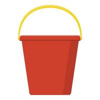 balde vermelho de plástico vazio ou com água para jardinagem em casa isolada no fundo branco. estilo de desenho animado. ilustração vetorial para qualquer projeto. vetor