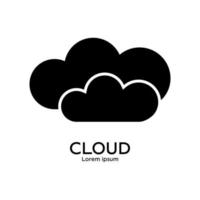 modelo de logotipo de nuvem. conceito de servidor de armazenamento online. ilustração vetorial limpa e moderna. vetor