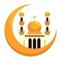 mesquita e lua crescente vetor