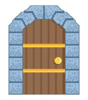 pixel art da porta do castelo vetor