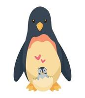 pinguim mãe e bebê vetor