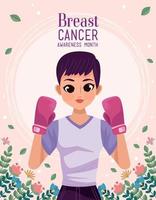 cartão postal da campanha contra o câncer de mama vetor