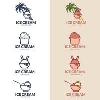 sorvete de logotipo. vetor rótulos de sorvete italiano. logotipos retrô para cafeteria ou bar.
