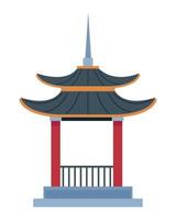 edifício pagode japonês vetor