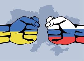 punhos ucranianos e russos vetor