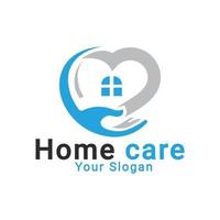 logotipo de atendimento domiciliar, logotipo de estadia em casa, modelo de logotipo de lar de idosos vetor