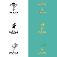 logotipo de coquetéis alcoólicos. fundo de menu de design de festa de verão coquetel vetor