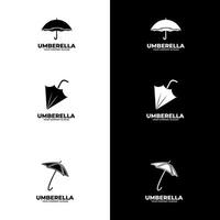 design de logotipo de guarda-chuva. adequado para logotipo da empresa, impressão, digital, ícone, aplicativos e outros fins de material de marketing. conjunto de logotipo de guarda-chuva vetor