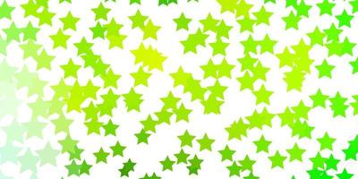 textura vector verde claro com belas estrelas.