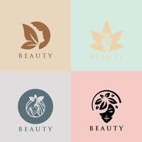 logotipo de moda de mulher de beleza. logotipo abstrato vetorial definido para salão de beleza, massagem, revista, cosméticos e spa. vetor