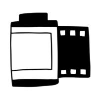 doodle ilustração vetorial de tira de filme. vetor de filme fotográfico simples desenhado à mão isolado